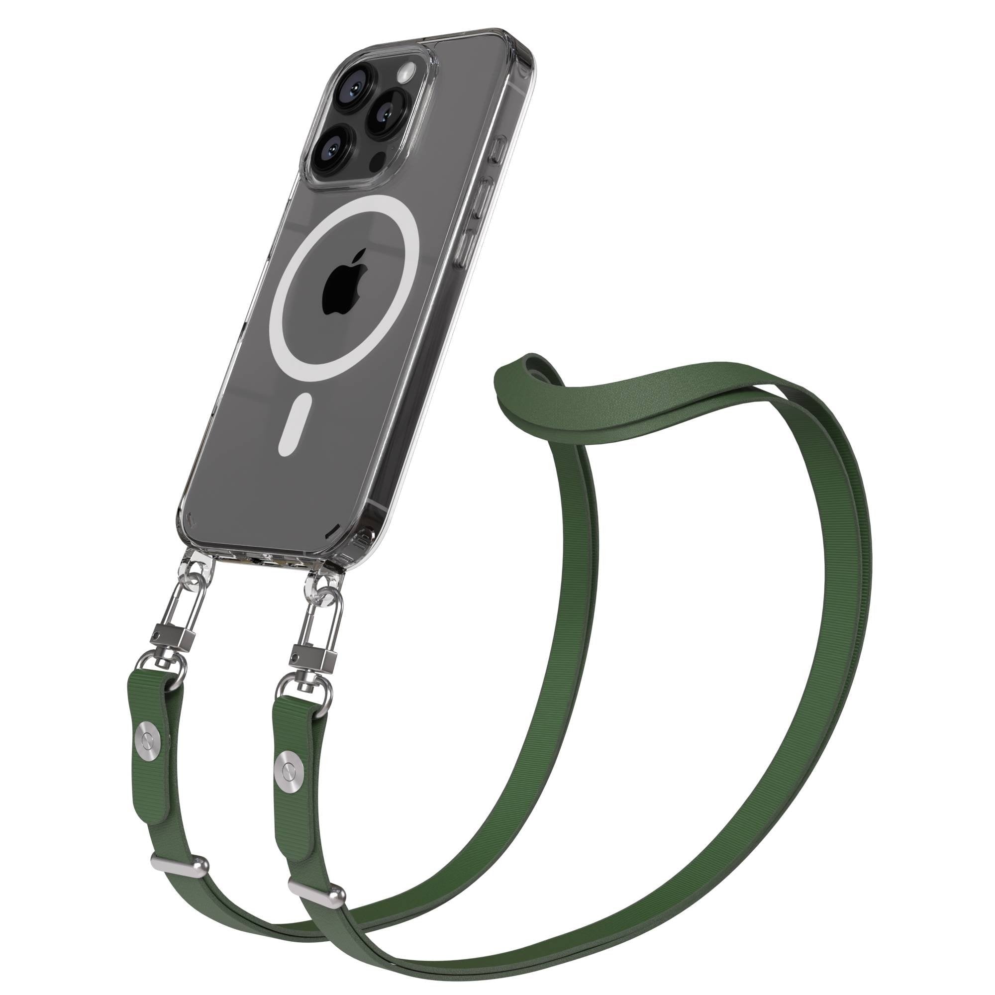 Apple iPhone 16 Pro MagSafe Hülle mit magnetischer Crossbody Handykette Set 