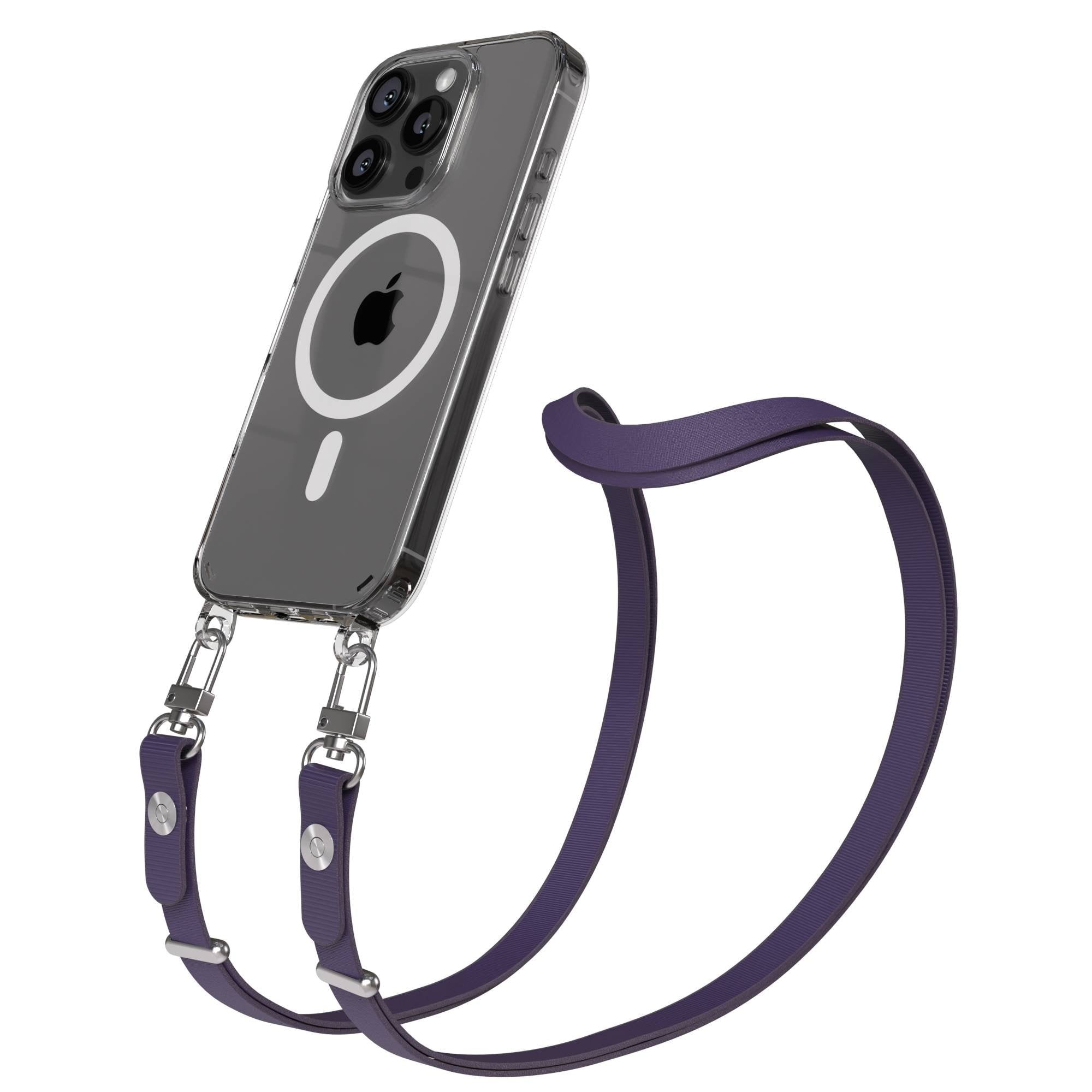 Apple iPhone 16 Pro MagSafe Hülle mit magnetischer Crossbody Handykette Set 