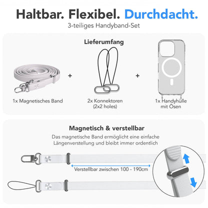 Apple iPhone 16 Pro MagSafe Hülle mit magnetischer Crossbody Handykette Set 