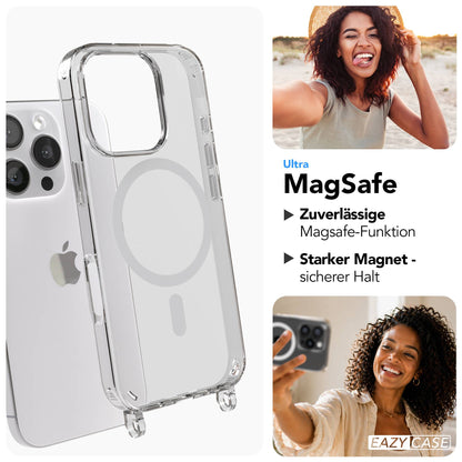 Apple iPhone 16 Pro MagSafe Hülle mit magnetischer Crossbody Handykette Set 