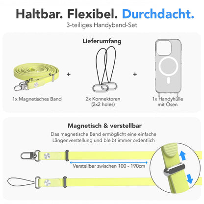 Apple iPhone 16 Pro MagSafe Hülle mit magnetischer Crossbody Handykette Set 