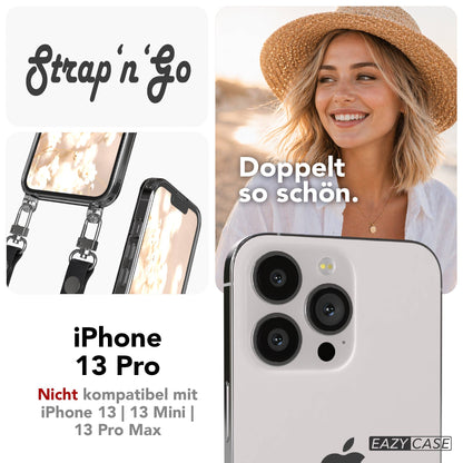 Apple iPhone 13 Pro Schutzhülle mit magnetisch verstellbarer Crossbody Handykette 