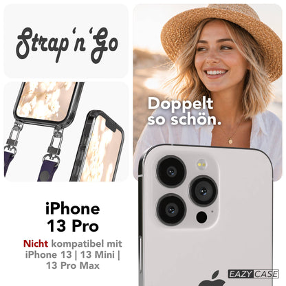 Apple iPhone 13 Pro Schutzhülle mit magnetisch verstellbarer Crossbody Handykette 