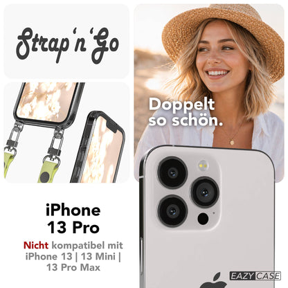 Apple iPhone 13 Pro Schutzhülle mit magnetisch verstellbarer Crossbody Handykette 