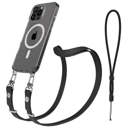 iPhone 16 Pro Max MagSafe Hülle mit magnetischem Crossbody-Umhängeband #farbe_schwarz-magsafe-funktion-mit-magsafe