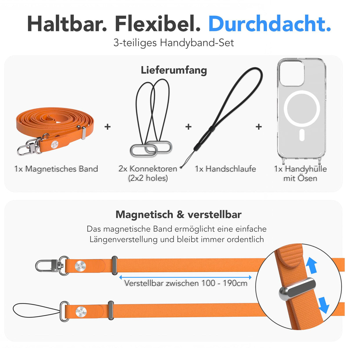 iPhone 16 Pro Max MagSafe Hülle mit magnetischem Crossbody-Umhängeband #farbe_orange-magsafe-funktion-mit-magsafe