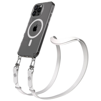 iPhone 16 Pro Max MagSafe Hülle mit magnetischem Crossbody-Umhängeband #farbe_grau-magsafe-funktion-mit-magsafe