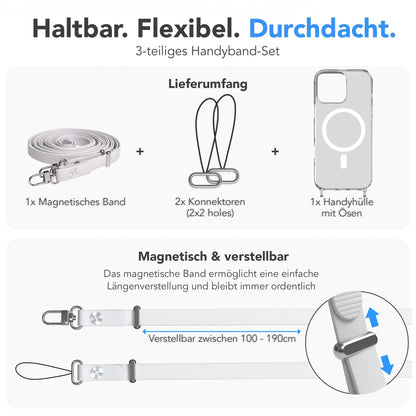 iPhone 16 Pro Max MagSafe Hülle mit magnetischem Crossbody-Umhängeband #farbe_grau-magsafe-funktion-mit-magsafe