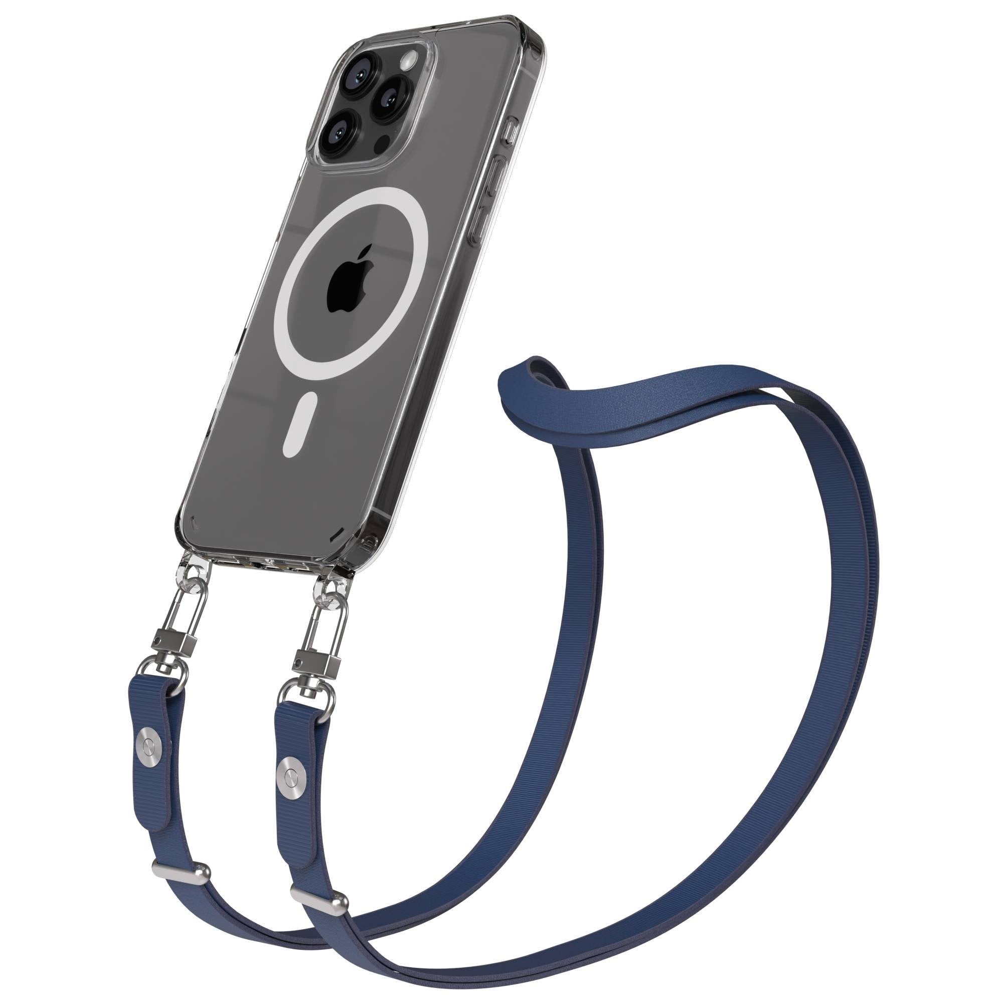 iPhone 16 Pro Max MagSafe Hülle mit magnetischem Crossbody-Umhängeband #farbe_blau-magsafe-funktion-mit-magsafe