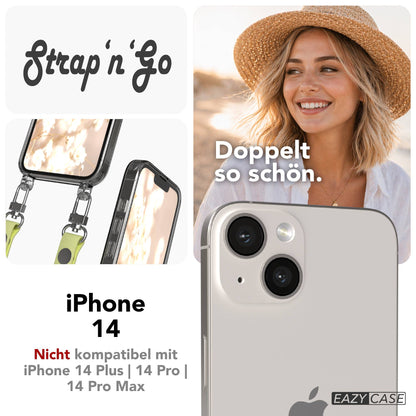 Apple iPhone 14 Schutzhülle mit magnetisch verstellbarem Crossbody Umhängeband 