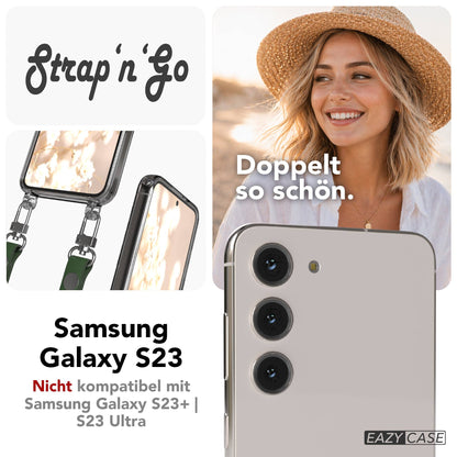 Samsung Galaxy S23 Schutzhülle mit magnetisch verstellbarem Crossbody-Umhängeband 