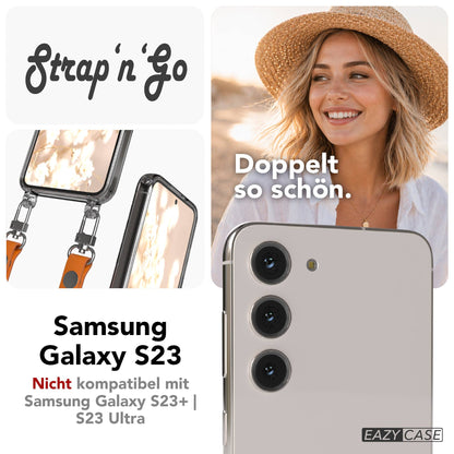 Samsung Galaxy S23 Schutzhülle mit magnetisch verstellbarem Crossbody-Umhängeband 