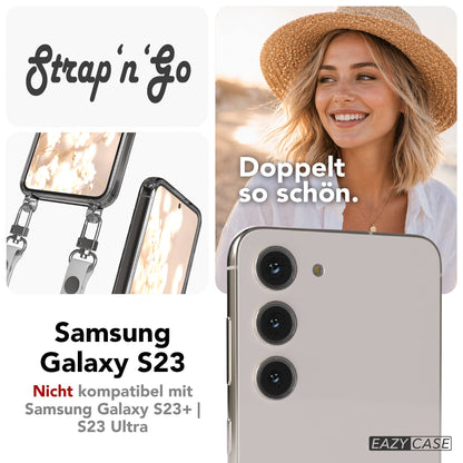 Samsung Galaxy S23 Schutzhülle mit magnetisch verstellbarem Crossbody-Umhängeband 