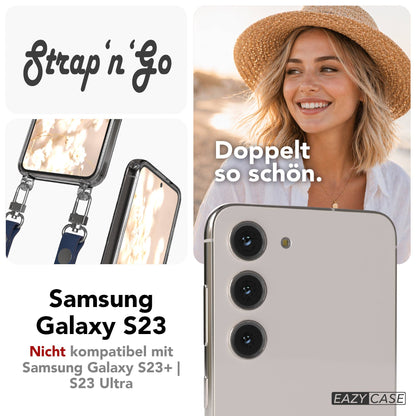 Samsung Galaxy S23 Schutzhülle mit magnetisch verstellbarem Crossbody-Umhängeband 