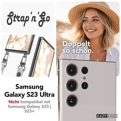 Samsung Galaxy S23 Ultra Schutzhülle mit magnetisch verstellbarem Crossbody-Umhängeband 