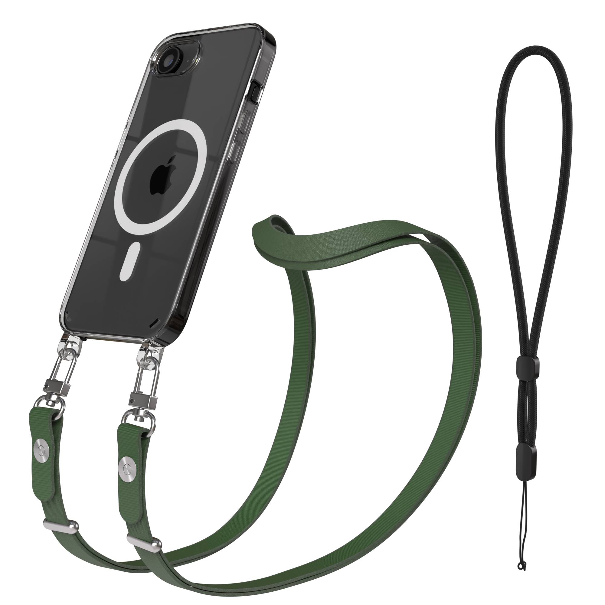 Apple iPhone 16e MagSafe Hülle mit magnetischem Crossbody-Umhängegurt-Set #farbe_grun-magsafe-funktion-mit-magsafe