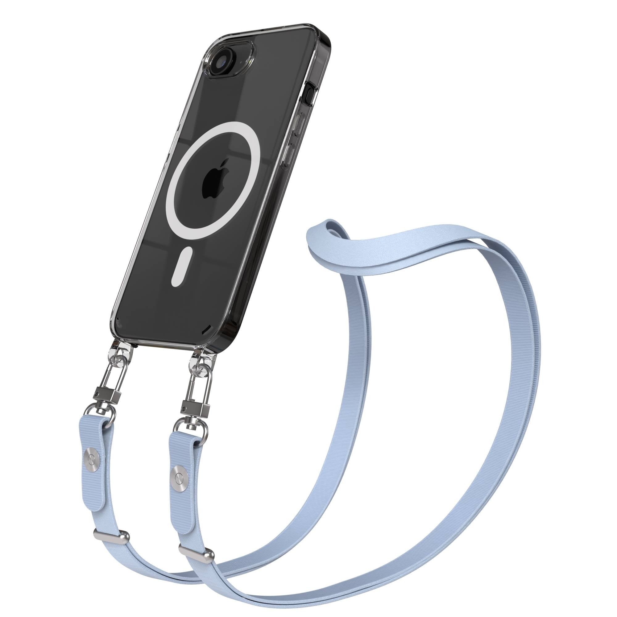 Apple iPhone 16e MagSafe Hülle mit magnetischem Crossbody-Umhängegurt-Set #farbe_hellblau-magsafe-funktion-mit-magsafe