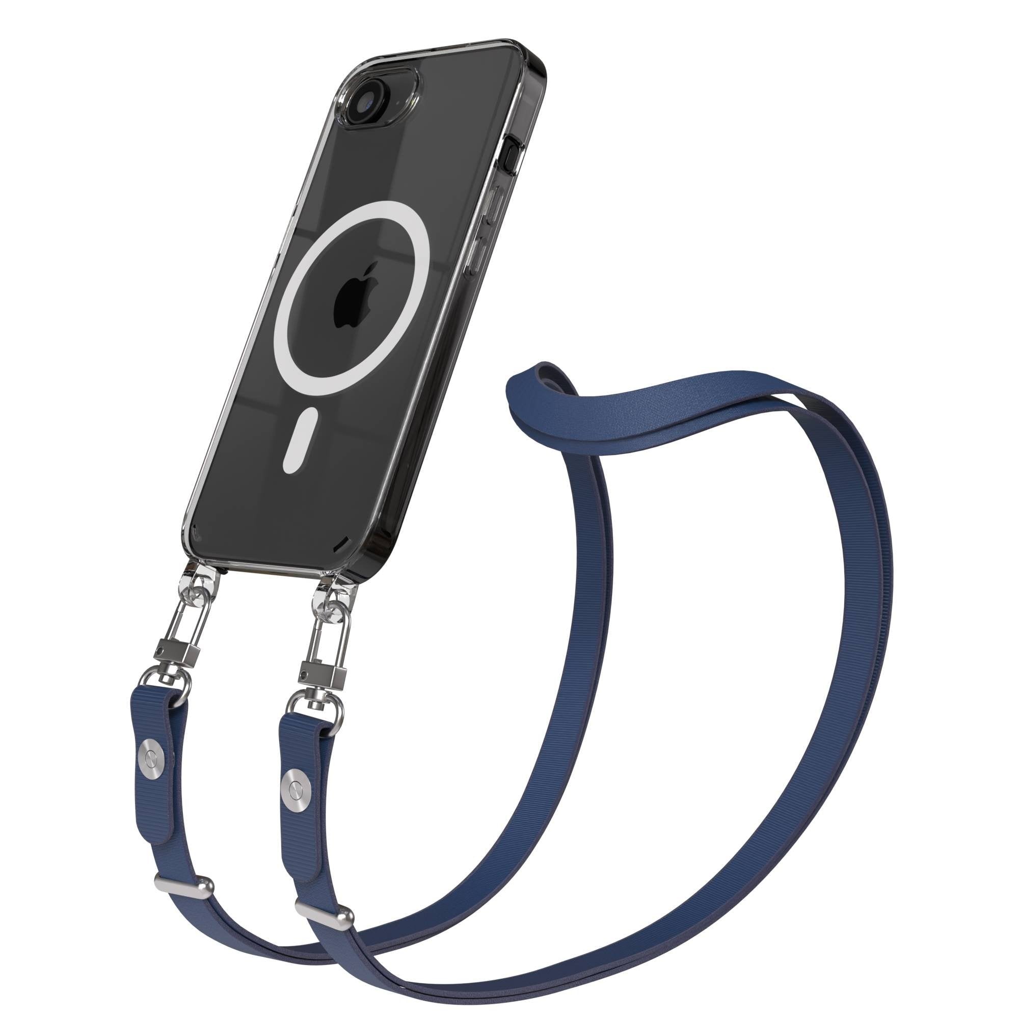 Apple iPhone 16e MagSafe Hülle mit magnetischem Crossbody-Umhängegurt-Set #farbe_blau-magsafe-funktion-mit-magsafe