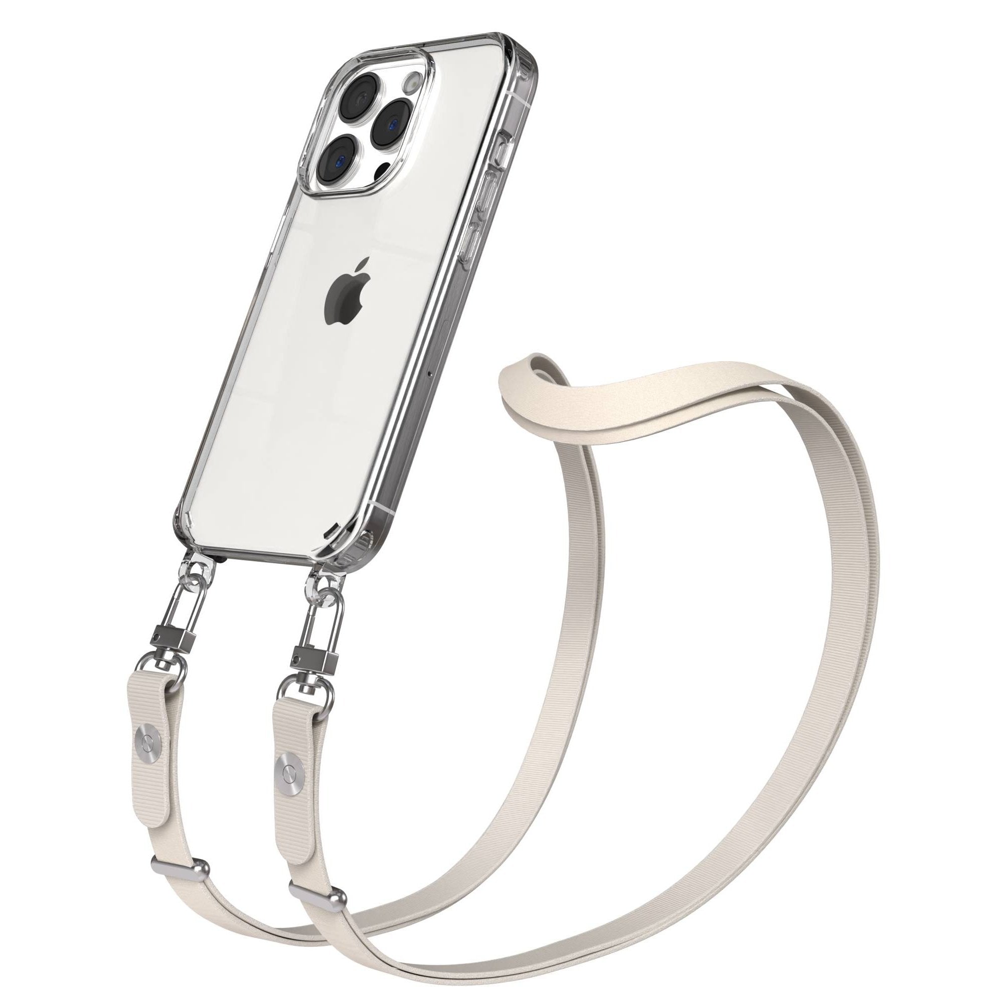 iPhone 15 Pro MagSafe Hülle mit magnetischer Crossbody Handykette von EAZY CASE #farbe_taupe-magsafe-funktion-mit-magsafe