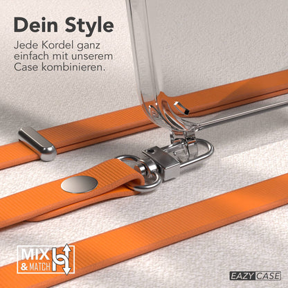 iPhone 15 Pro MagSafe Hülle mit magnetischer Crossbody Handykette von EAZY CASE #farbe_orange-magsafe-funktion-ohne-magsafe