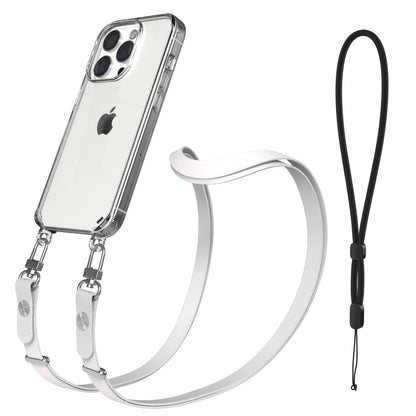 iPhone 15 Pro MagSafe Hülle mit magnetischer Crossbody Handykette von EAZY CASE #farbe_grau-magsafe-funktion-ohne-magsafe