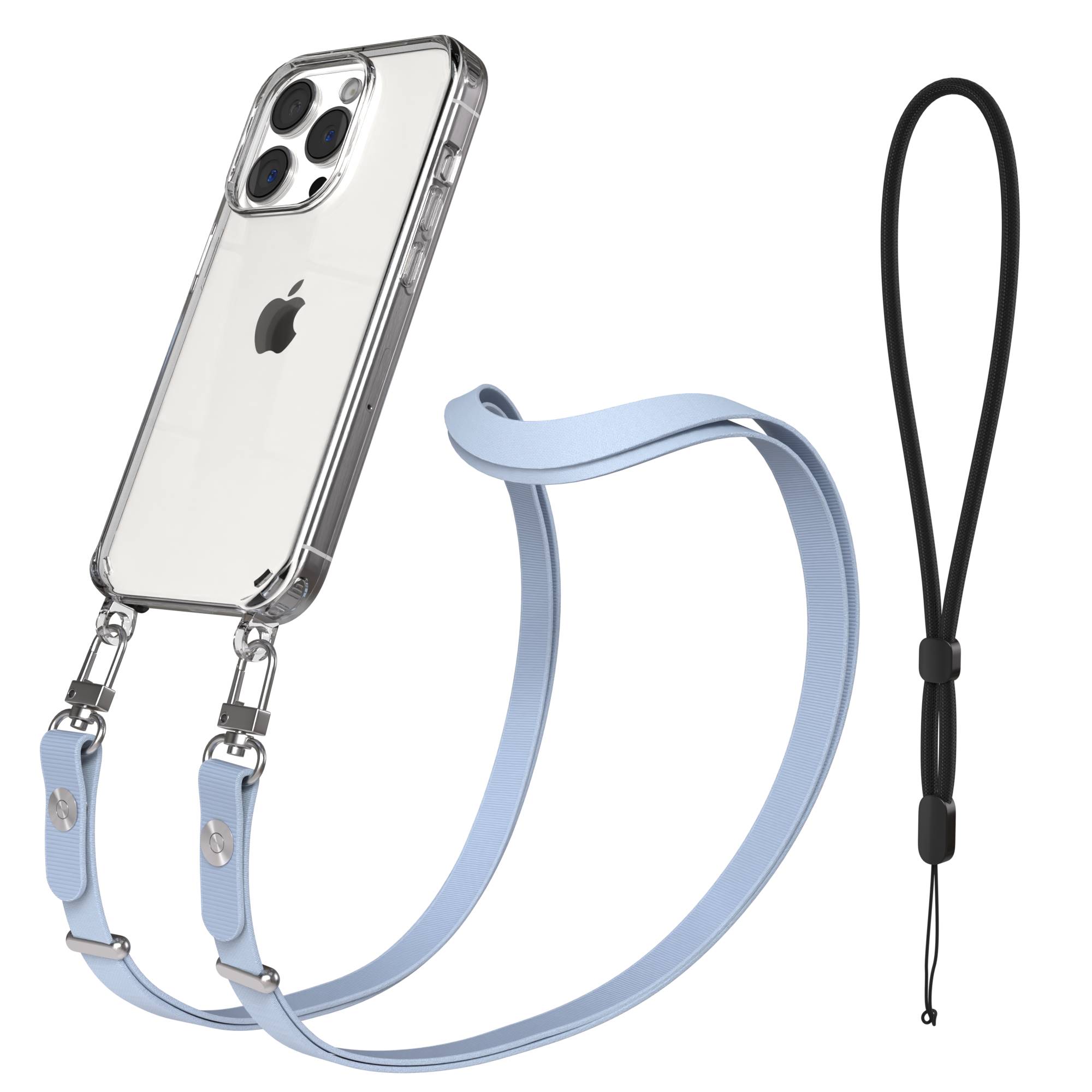 iPhone 15 Pro MagSafe Hülle mit magnetischer Crossbody Handykette von EAZY CASE #farbe_hellblau-magsafe-funktion-ohne-magsafe
