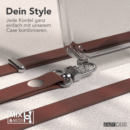 iPhone 15 Pro MagSafe Hülle mit magnetischer Crossbody Handykette von EAZY CASE #farbe_braun-magsafe-funktion-ohne-magsafe