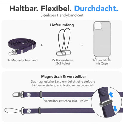 iPhone 15 Plus MagSafe Hülle mit magnetischem Crossbody-Umhängeband #farbe_lila-magsafe-funktion-mit-magsafe
