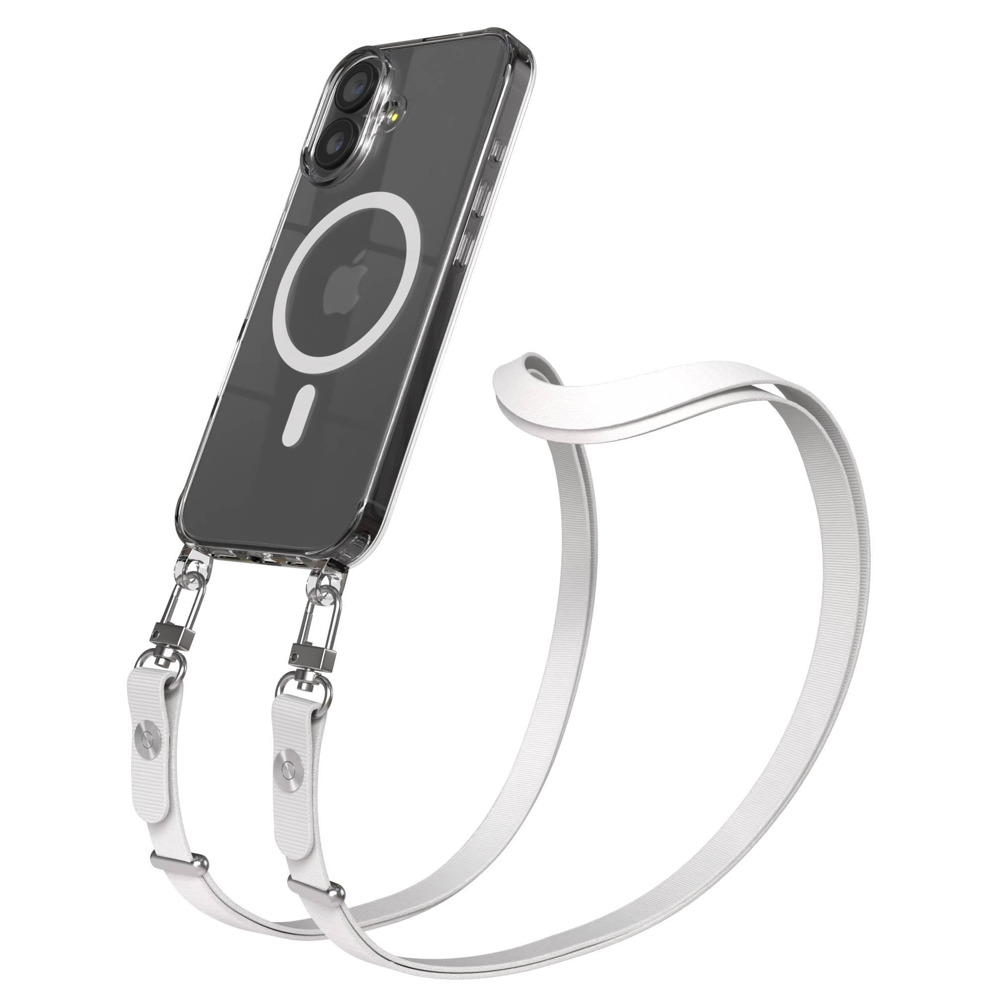 Apple iPhone 17 MagSafe Hülle mit magnetischem Crossbody-Umhängeband Set #farbe_grau-magsafe-funktion-mit-magsafe