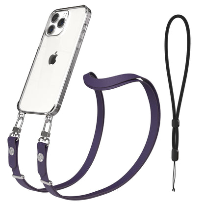 iPhone 15 Pro Max MagSafe Hülle mit magnetischem Crossbody-Umhängeband #farbe_lila-magsafe-funktion-ohne-magsafe