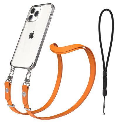 iPhone 15 Pro Max MagSafe Hülle mit magnetischem Crossbody-Umhängeband #farbe_orange-magsafe-funktion-ohne-magsafe