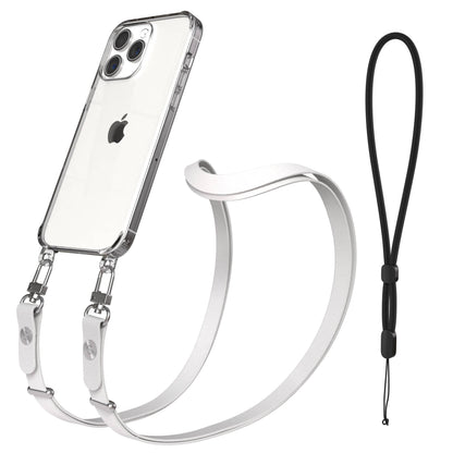 iPhone 15 Pro Max MagSafe Hülle mit magnetischem Crossbody-Umhängeband #farbe_grau-magsafe-funktion-ohne-magsafe