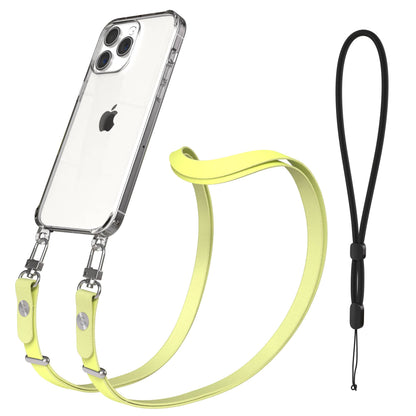 iPhone 15 Pro Max MagSafe Hülle mit magnetischem Crossbody-Umhängeband #farbe_gelb-magsafe-funktion-ohne-magsafe