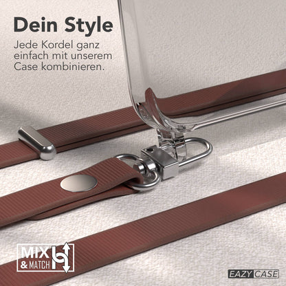 iPhone 15 Pro Max MagSafe Hülle mit magnetischem Crossbody-Umhängeband #farbe_braun-magsafe-funktion-ohne-magsafe
