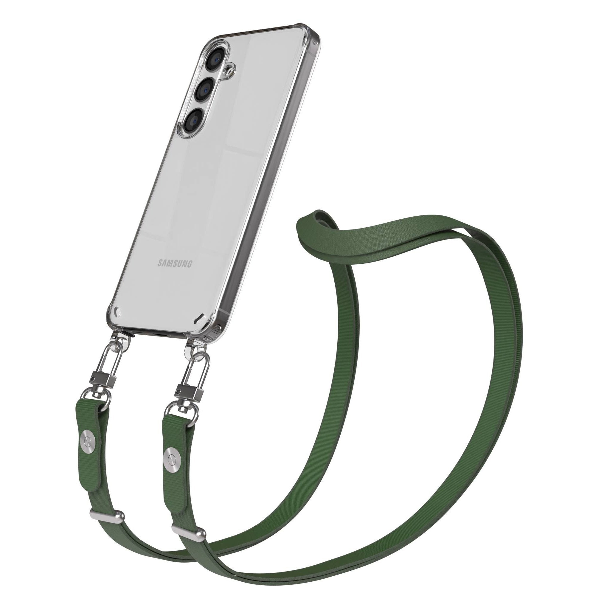 Samsung Galaxy S24 MagSafe Schutzhülle mit magnetischer Crossbody Handykette #farbe_grun-magsafe-funktion-mit-magsafe