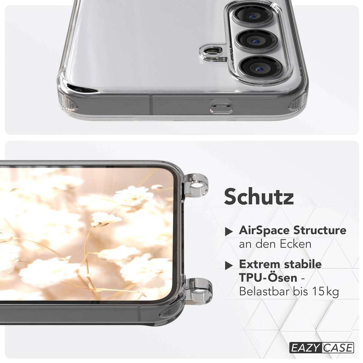 Samsung Galaxy S24 MagSafe Schutzhülle mit magnetischer Crossbody Handykette #farbe_lila-magsafe-funktion-mit-magsafe
