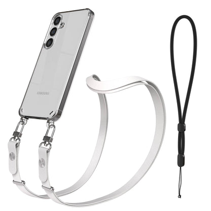 Samsung Galaxy S24 MagSafe Schutzhülle mit magnetischer Crossbody Handykette #farbe_grau-magsafe-funktion-ohne-magsafe