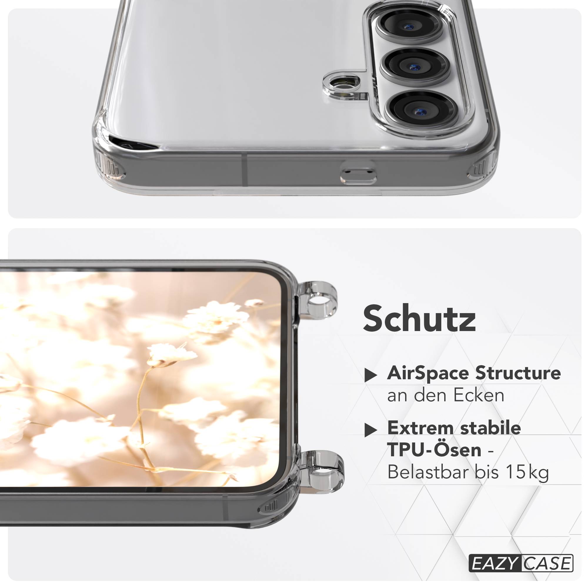 Samsung Galaxy S24 MagSafe Schutzhülle mit magnetischer Crossbody Handykette #farbe_hellblau-magsafe-funktion-ohne-magsafe
