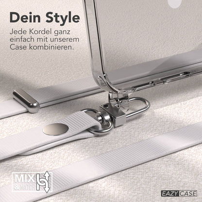 Samsung Galaxy S25 FE MagSafe Hülle mit magnetischer Crossbody Handykette #farbe_grau-magsafe-funktion-mit-magsafe
