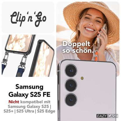 Samsung Galaxy S25 FE MagSafe Hülle mit magnetischer Crossbody Handykette #farbe_blau-magsafe-funktion-mit-magsafe