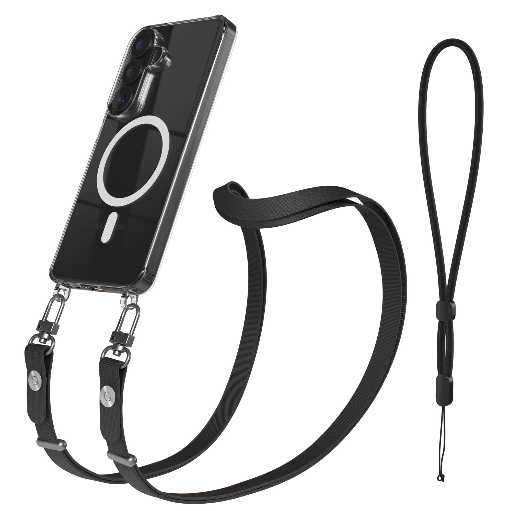 Samsung Galaxy S26 MagSafe Schutzhülle mit magnetischer Crossbody Handykette #farbe_schwarz-magsafe-funktion-mit-magsafe