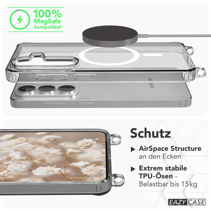 Samsung Galaxy S26 MagSafe Schutzhülle mit magnetischer Crossbody Handykette #farbe_gelb-magsafe-funktion-mit-magsafe