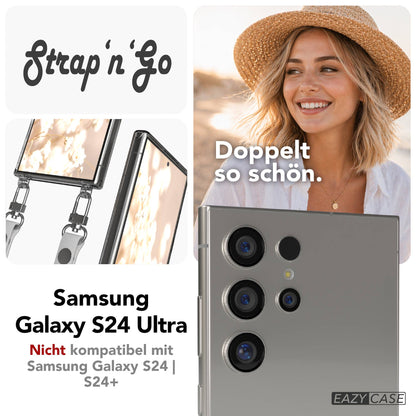 Samsung Galaxy S24 Ultra MagSafe Hülle mit magnetischer Crossbody Handykette #farbe_grau-magsafe-funktion-ohne-magsafe