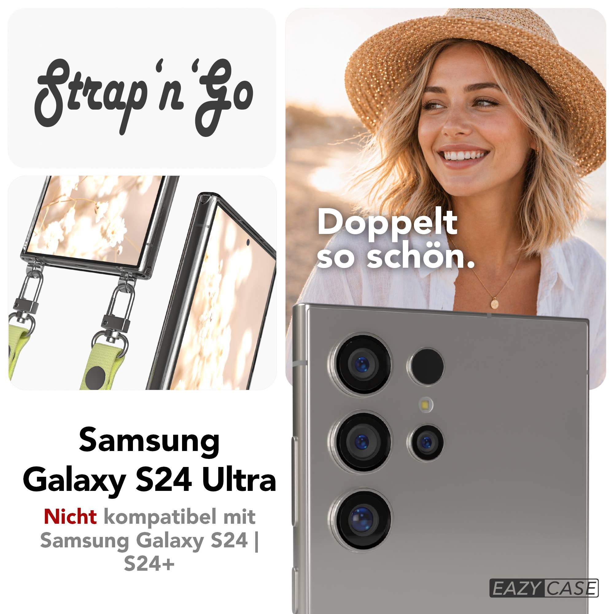 Samsung Galaxy S24 Ultra MagSafe Hülle mit magnetischer Crossbody Handykette #farbe_gelb-magsafe-funktion-ohne-magsafe