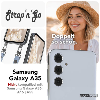 Samsung Galaxy A35 Schutzhülle mit magnetischem Crossbody Umhängeband 