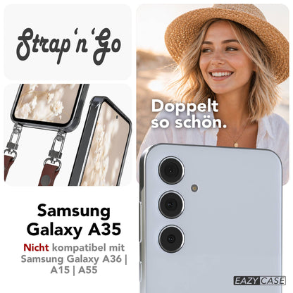 Samsung Galaxy A35 Schutzhülle mit magnetischem Crossbody Umhängeband 