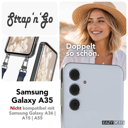 Samsung Galaxy A35 Schutzhülle mit magnetischem Crossbody Umhängeband 