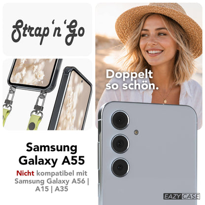 Samsung Galaxy A55 Schutzhülle mit magnetisch verstellbarem Crossbody-Umhängeband 