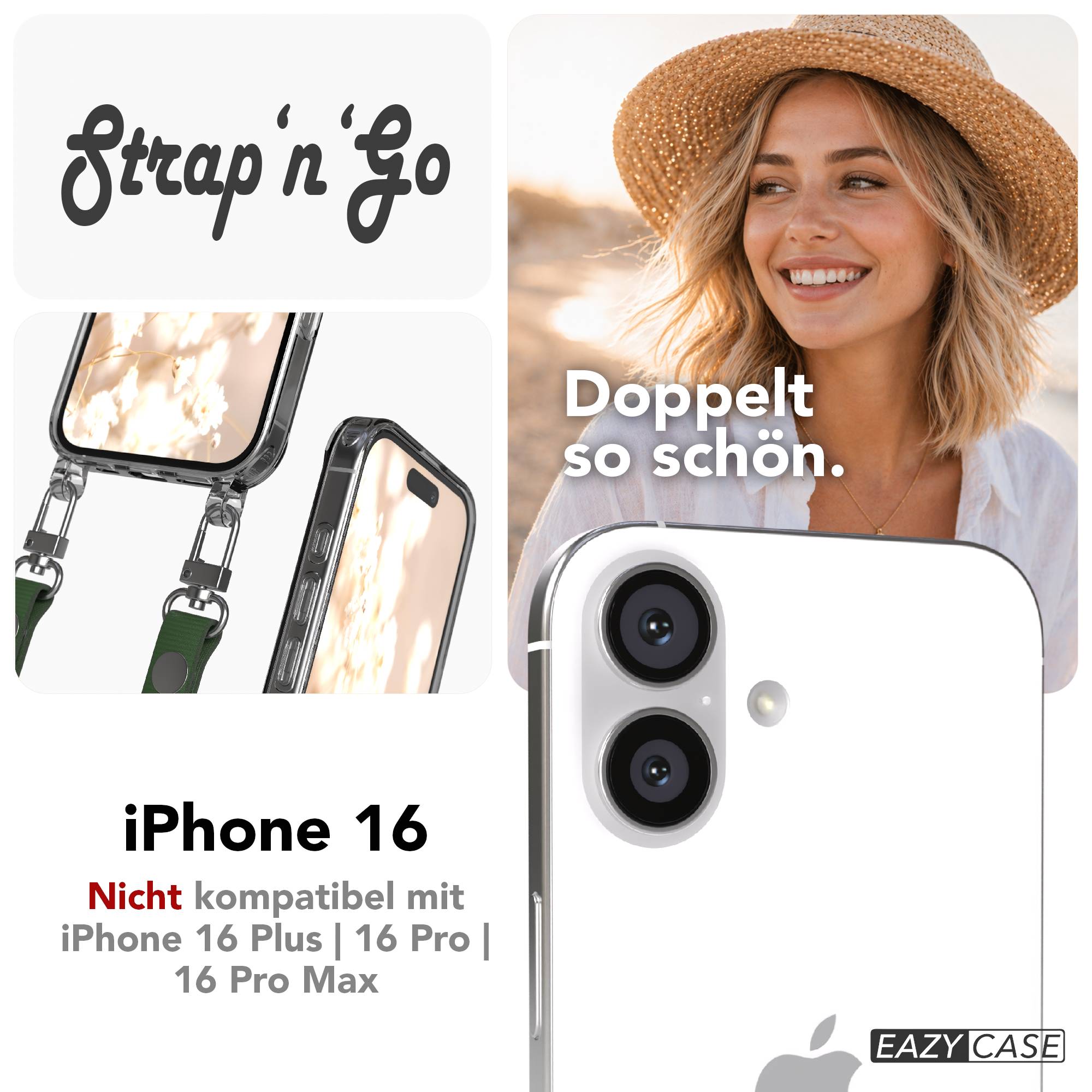 Apple iPhone 16 MagSafe Hülle mit magnetischer Crossbody Handykette Set #farbe_grun-magsafe-funktion-mit-magsafe