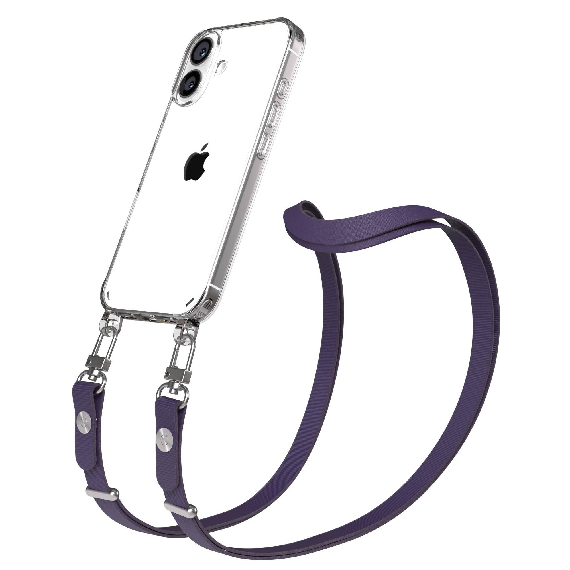 Apple iPhone 16 MagSafe Hülle mit magnetischer Crossbody Handykette Set #farbe_lila-magsafe-funktion-mit-magsafe